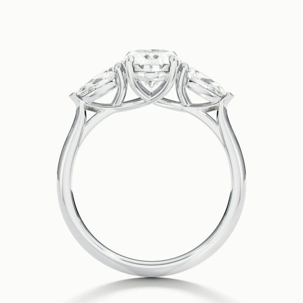 2.75 Ct In Round Bardot Scallop Engagement Ring