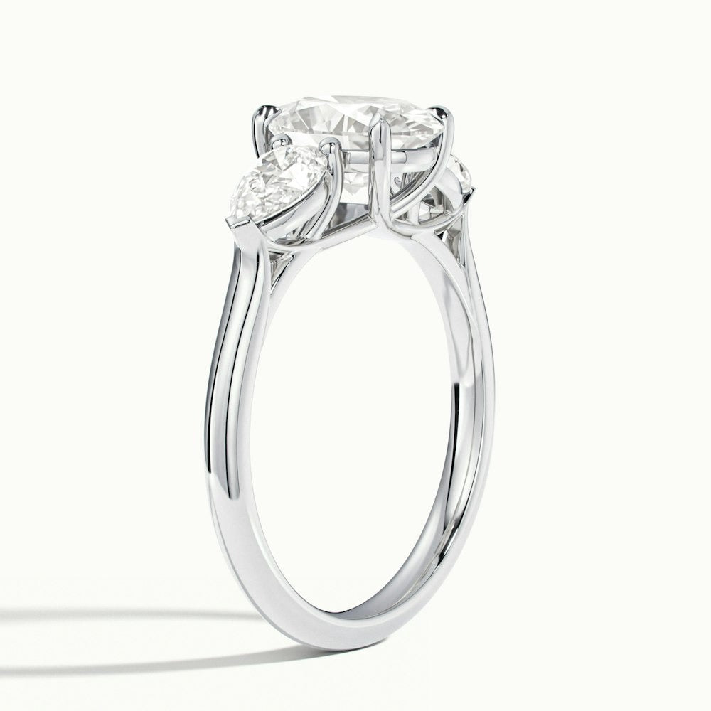 2.75 Ct In Round Bardot Scallop Engagement Ring