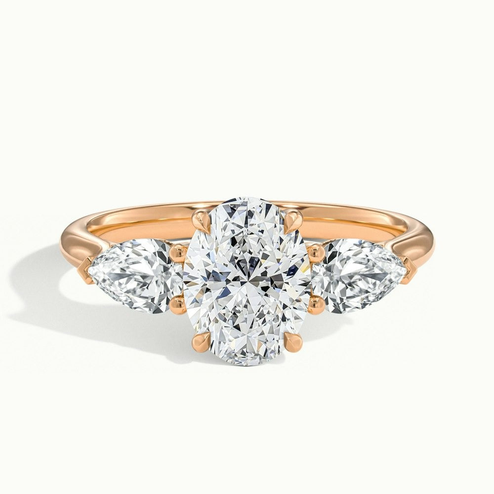 2.75 Ct In Round Bardot Scallop Engagement Ring