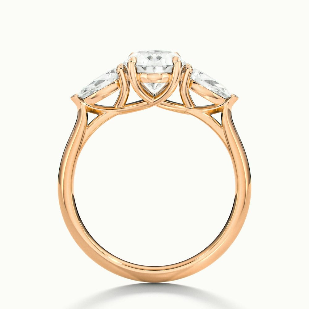 2.75 Ct In Round Bardot Scallop Engagement Ring