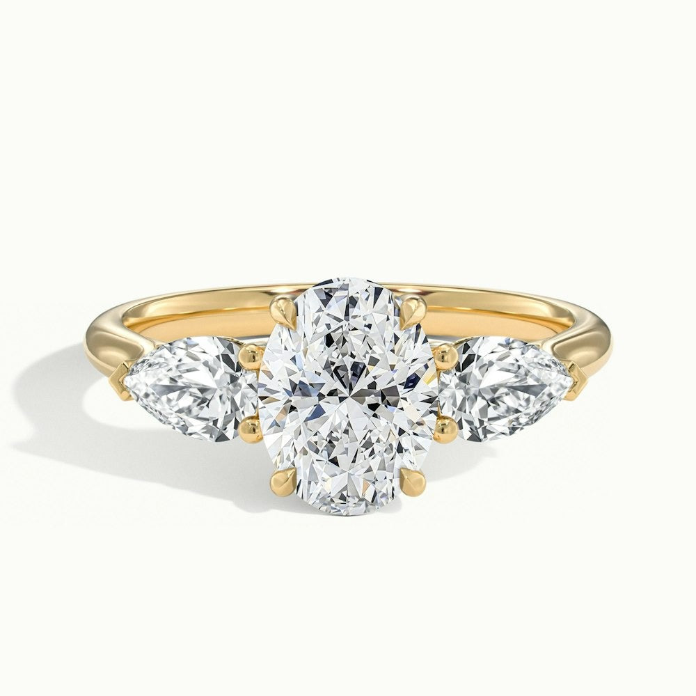 2.75 Ct In Round Bardot Scallop Engagement Ring