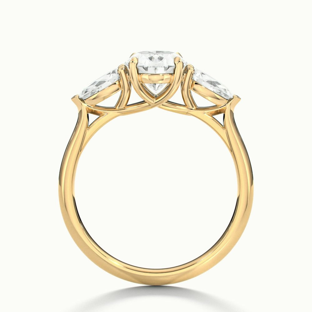 2.75 Ct In Round Bardot Scallop Engagement Ring