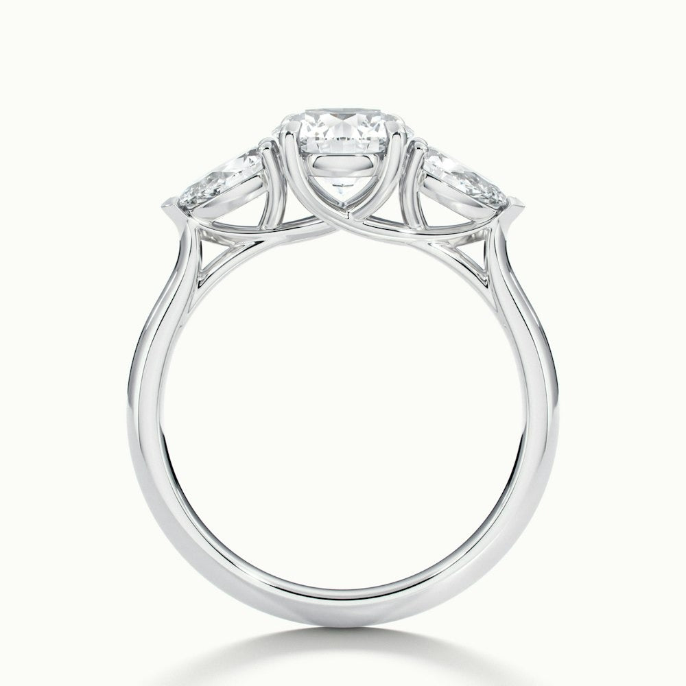 2.50 Ct In Round Bardot Scallop Engagement Ring