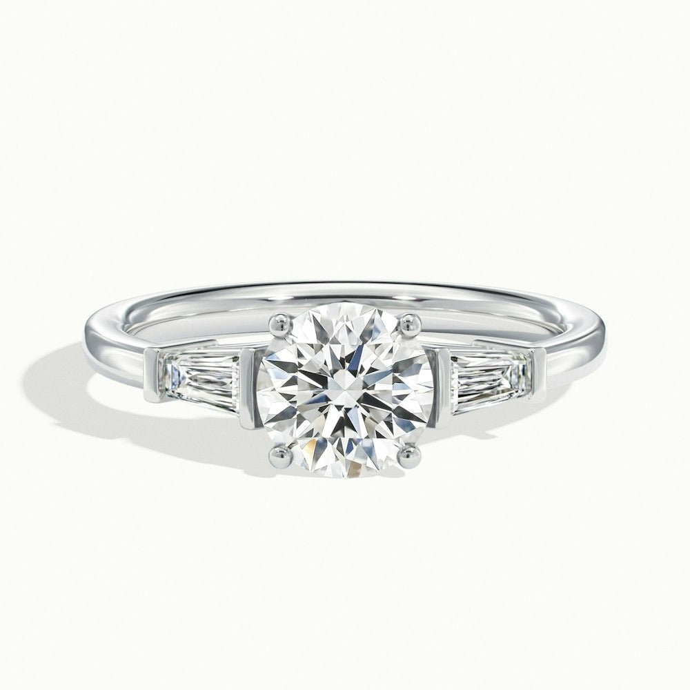 2.30 Ct In Round Bardot Scallop Engagement Ring
