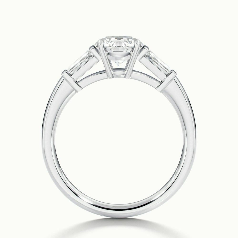 2.30 Ct In Round Bardot Scallop Engagement Ring
