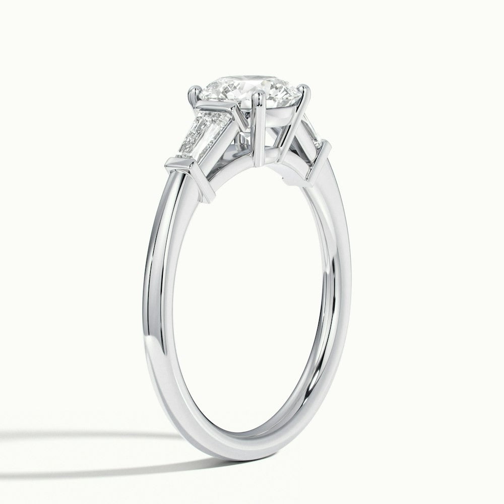 2.30 Ct In Round Bardot Scallop Engagement Ring