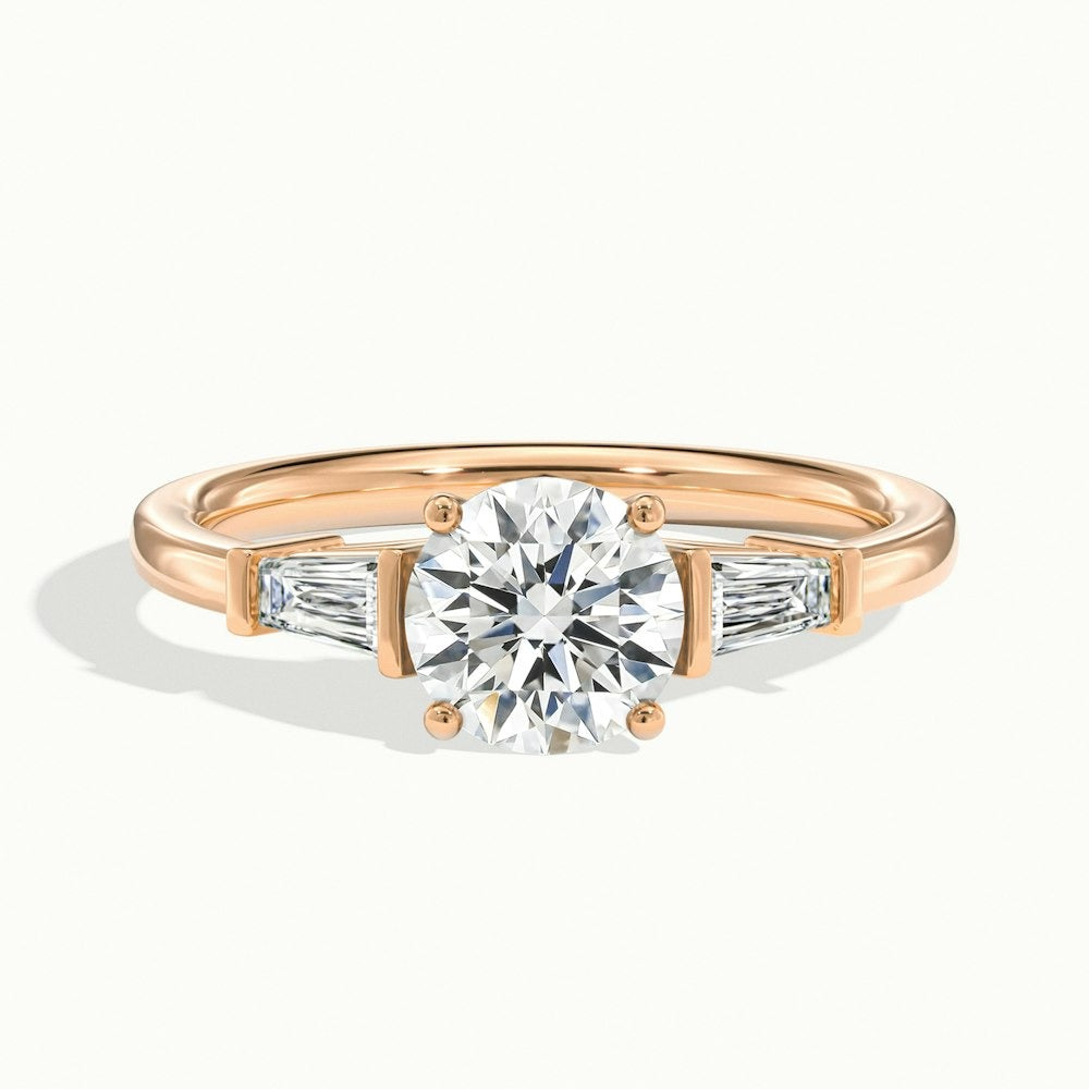 2.30 Ct In Round Bardot Scallop Engagement Ring