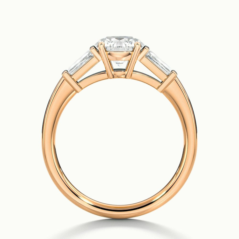 2.30 Ct In Round Bardot Scallop Engagement Ring