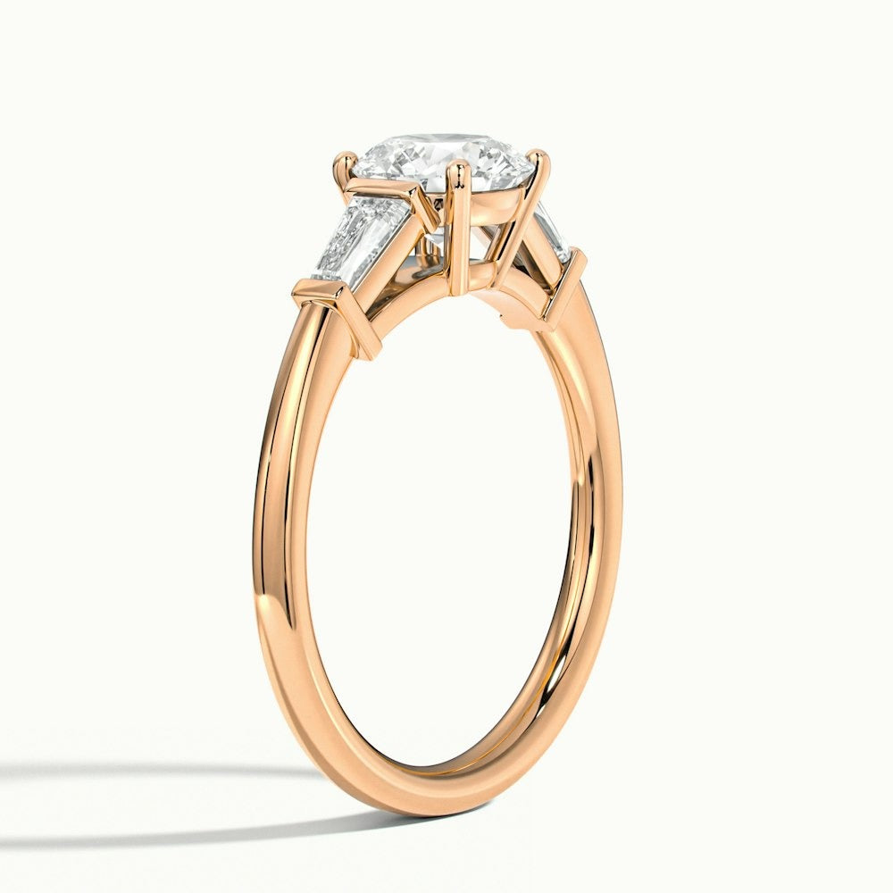 2.30 Ct In Round Bardot Scallop Engagement Ring