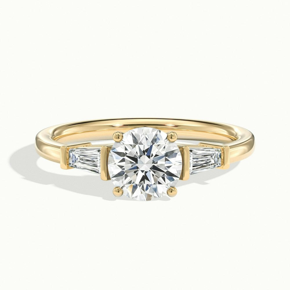 2.30 Ct In Round Bardot Scallop Engagement Ring