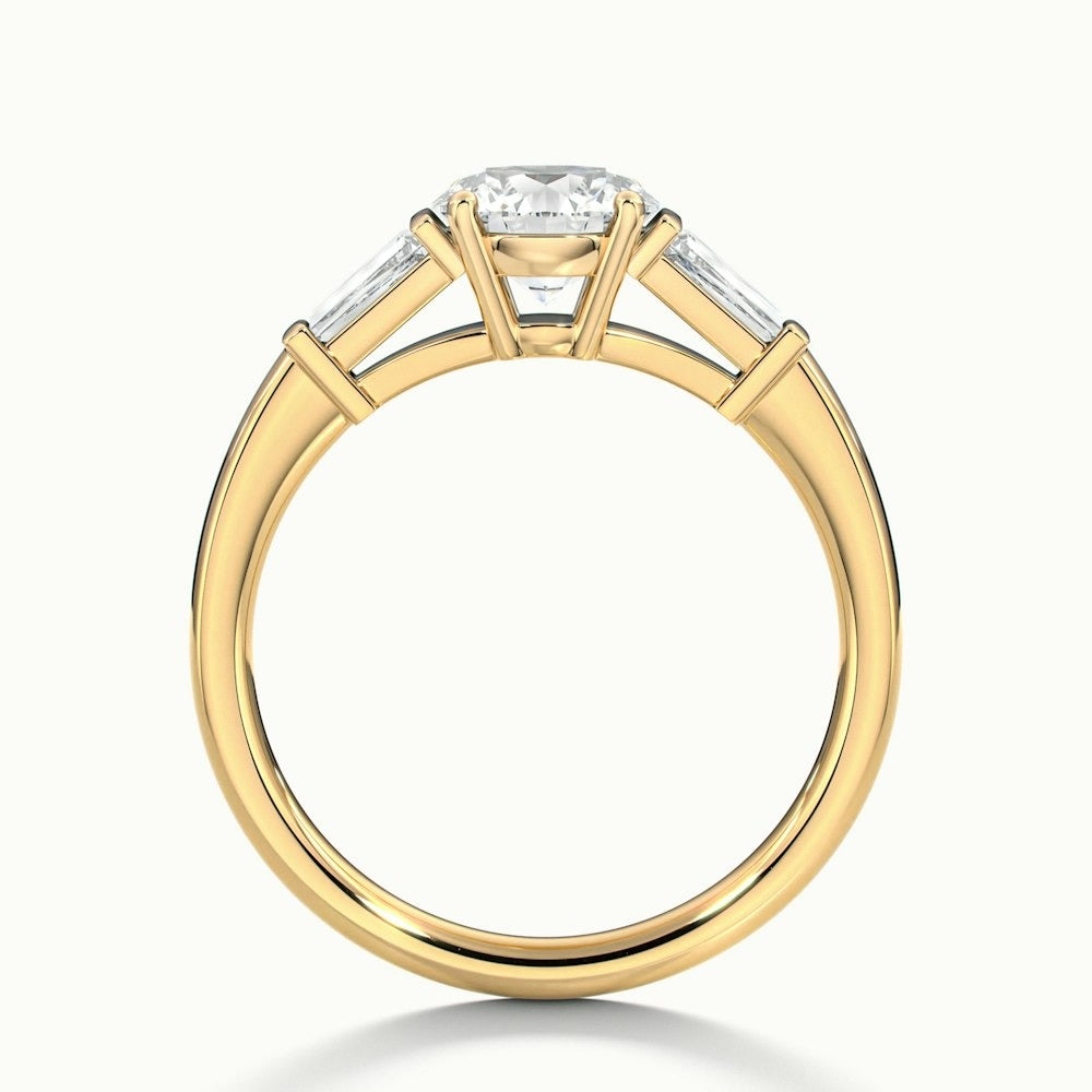 2.30 Ct In Round Bardot Scallop Engagement Ring