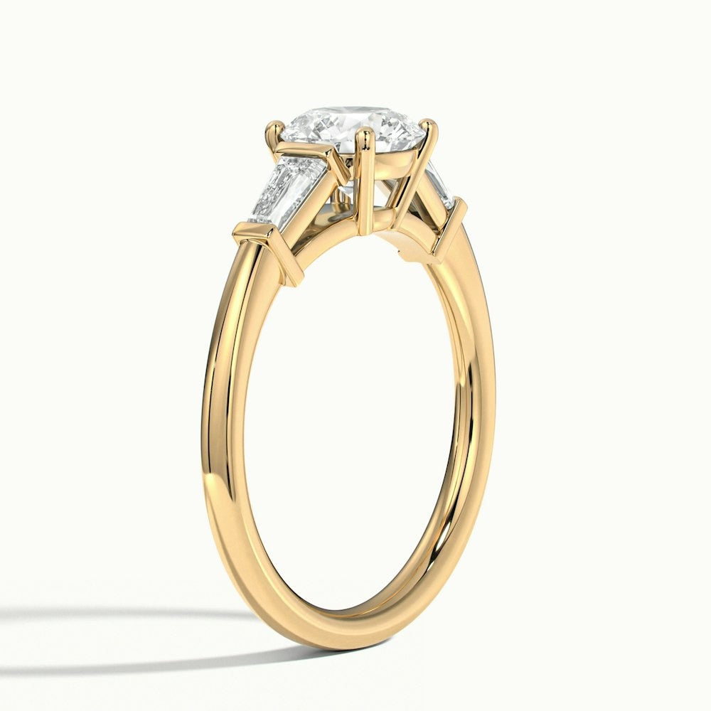 2.30 Ct In Round Bardot Scallop Engagement Ring