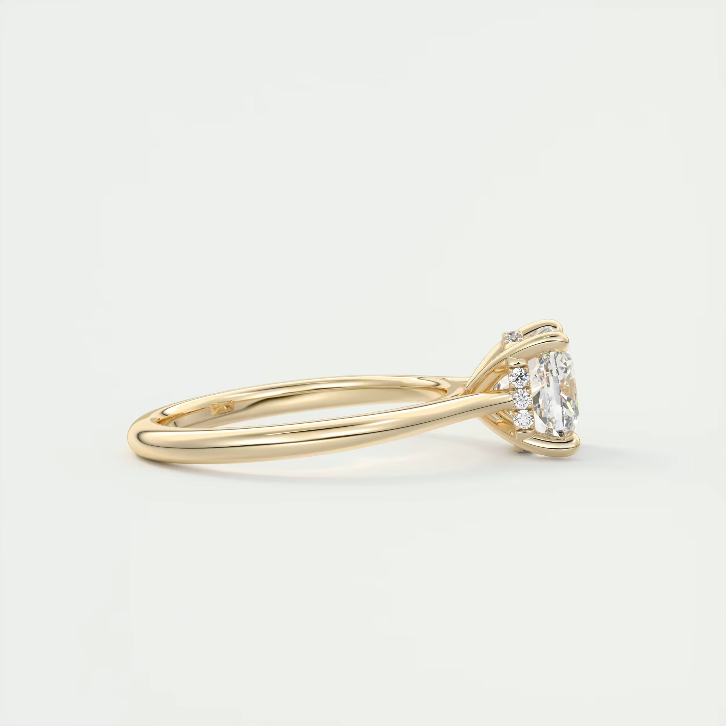 2.80 Ct The Cathedral Center Stone Cushion Hidden Halo Engagement Ring
