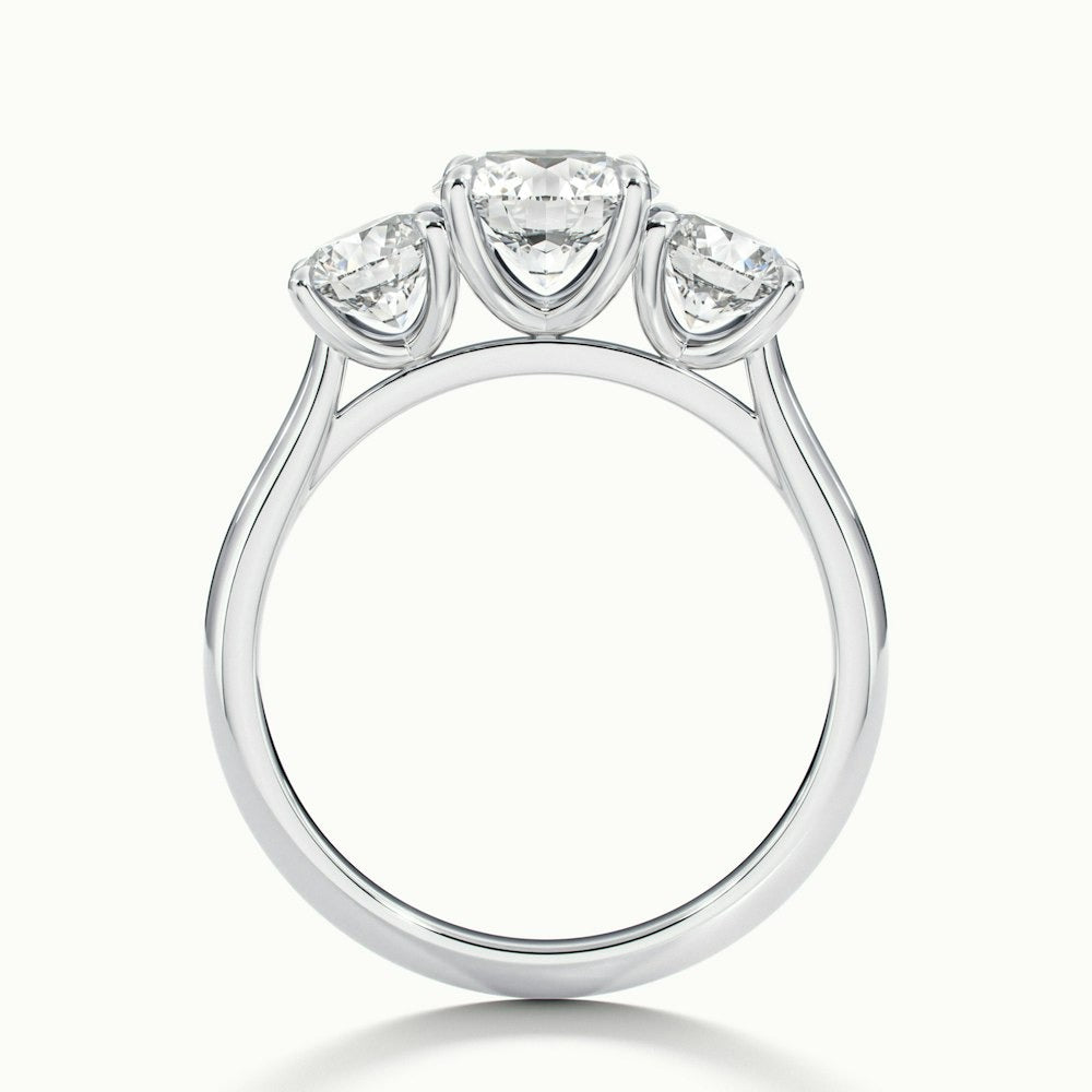 2.50 Ct In Round Bardot Scallop Engagement Ring