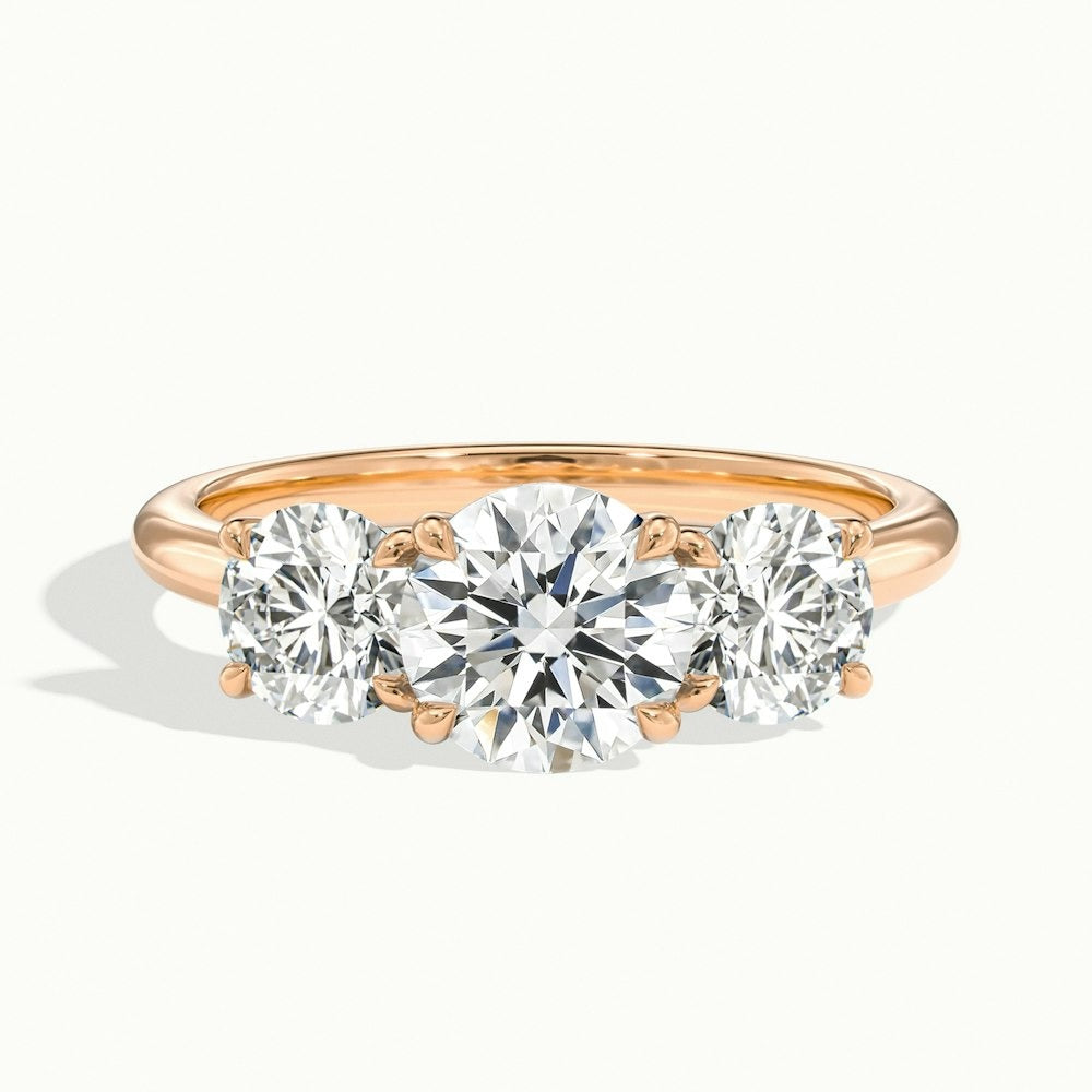 2.50 Ct In Round Bardot Scallop Engagement Ring