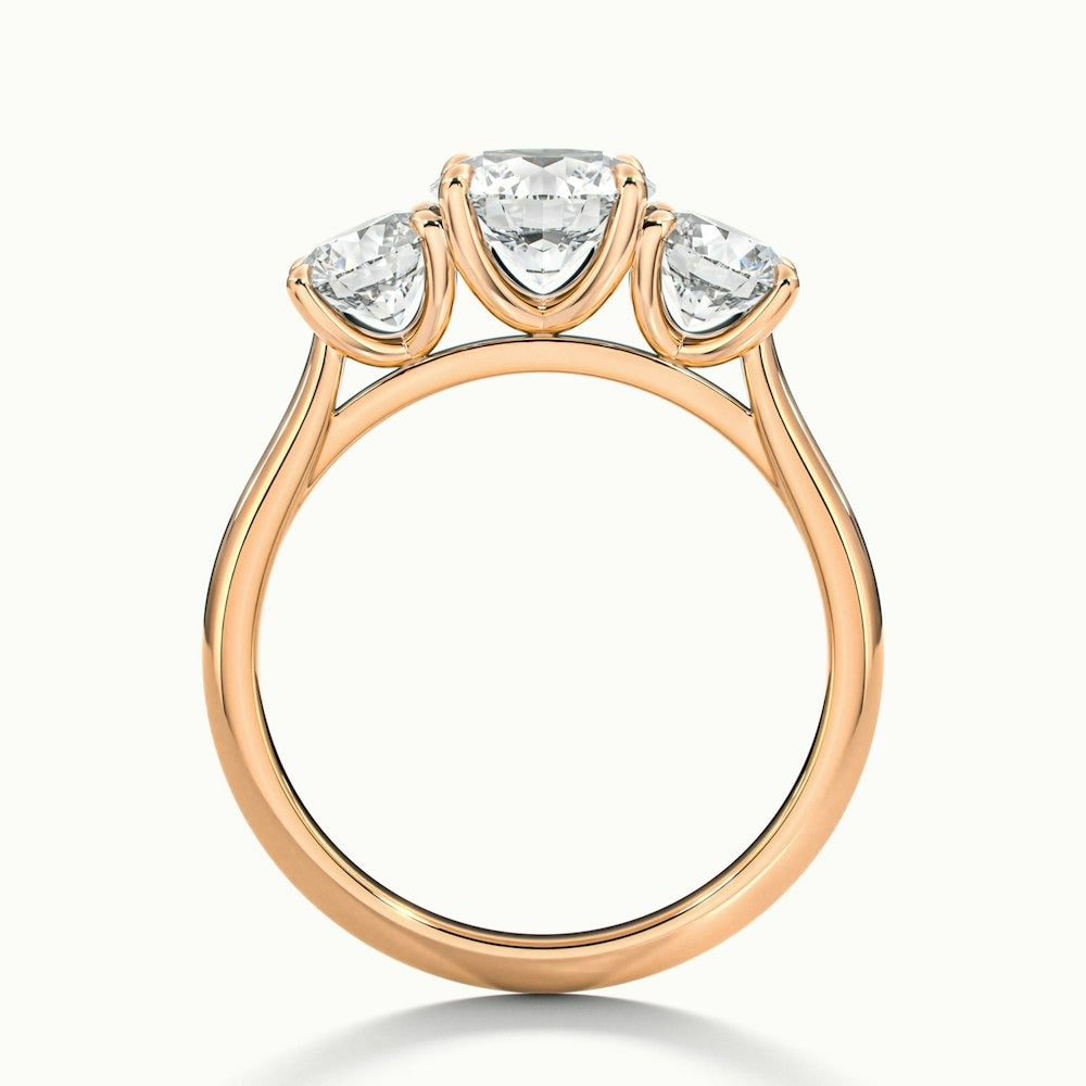 2.50 Ct In Round Bardot Scallop Engagement Ring