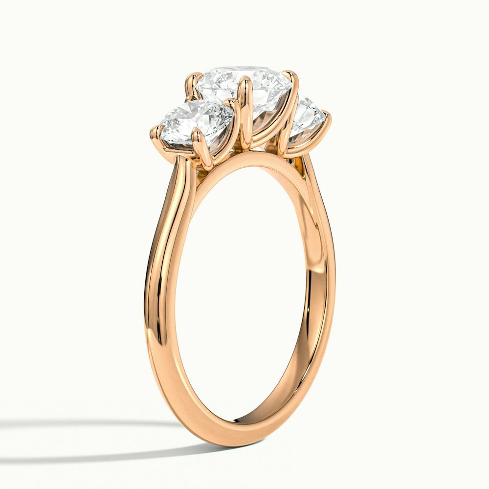 2.50 Ct In Round Bardot Scallop Engagement Ring