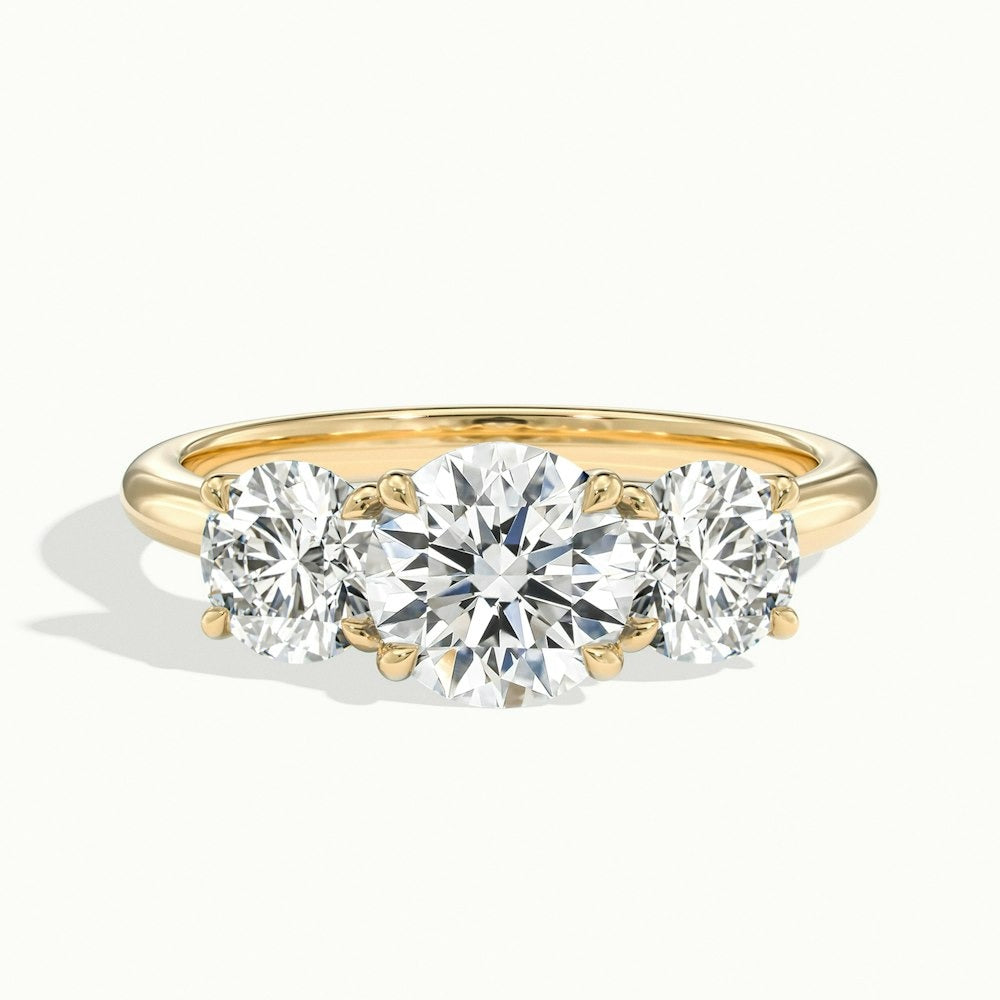 2.50 Ct In Round Bardot Scallop Engagement Ring