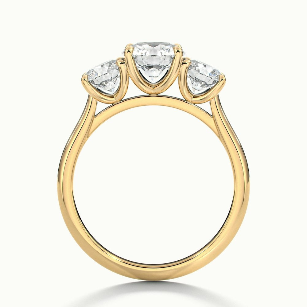 2.50 Ct In Round Bardot Scallop Engagement Ring