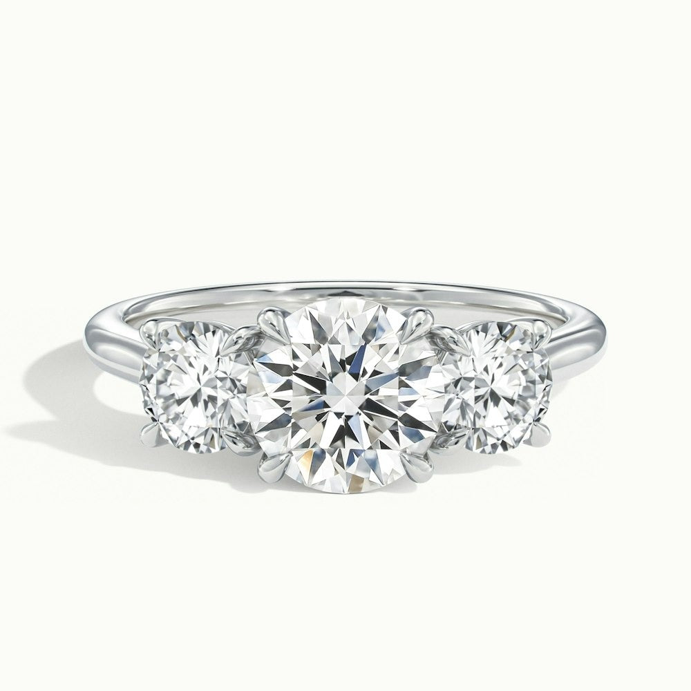 3.50 Ct In Round Bardot Scallop Engagement Ring