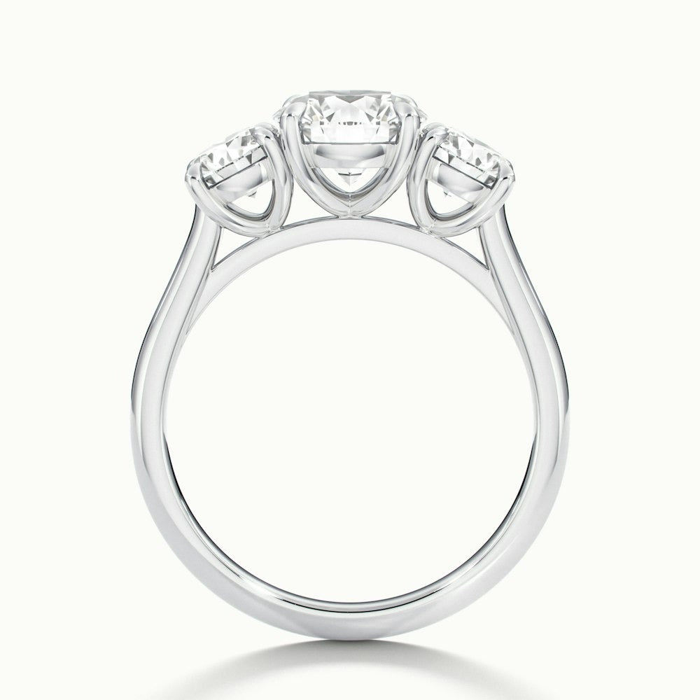 3.50 Ct In Round Bardot Scallop Engagement Ring