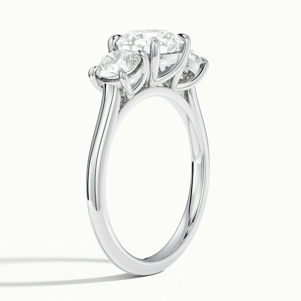 3.50 Ct In Round Bardot Scallop Engagement Ring