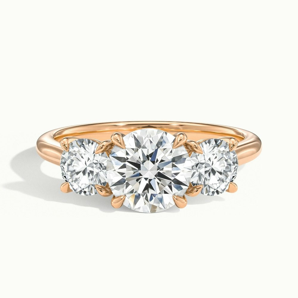 3.50 Ct In Round Bardot Scallop Engagement Ring