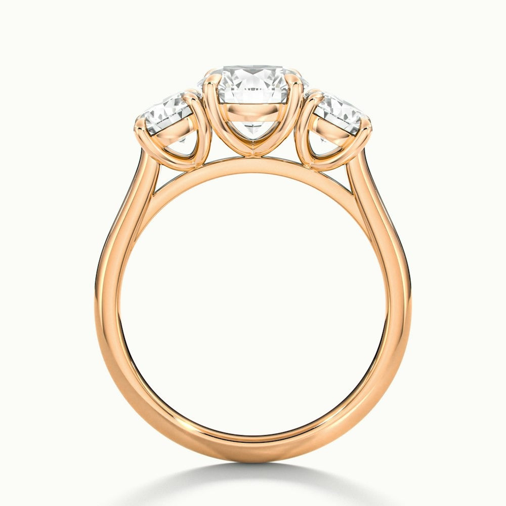 3.50 Ct In Round Bardot Scallop Engagement Ring