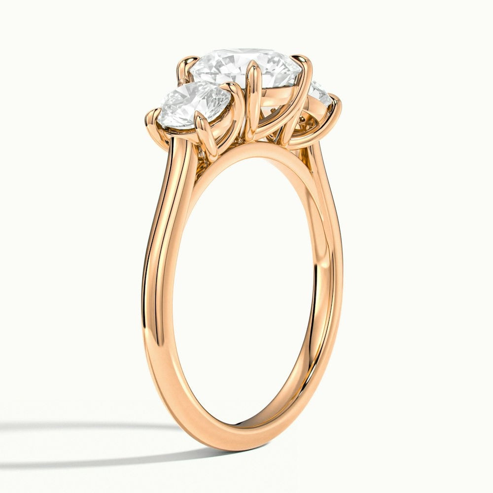 3.50 Ct In Round Bardot Scallop Engagement Ring