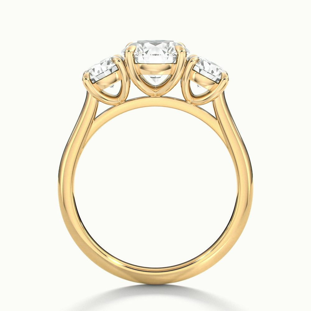 3.50 Ct In Round Bardot Scallop Engagement Ring