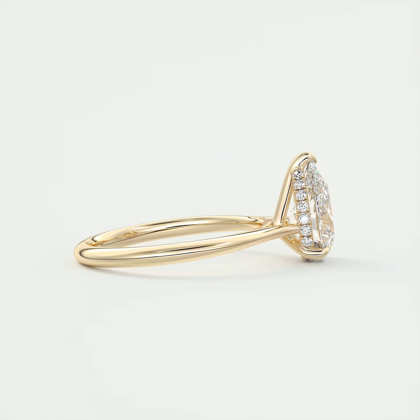 2.80 Ct The Cathedral Hidden Halo Pear Hidden Halo Cathedral Setting Engagement Ring