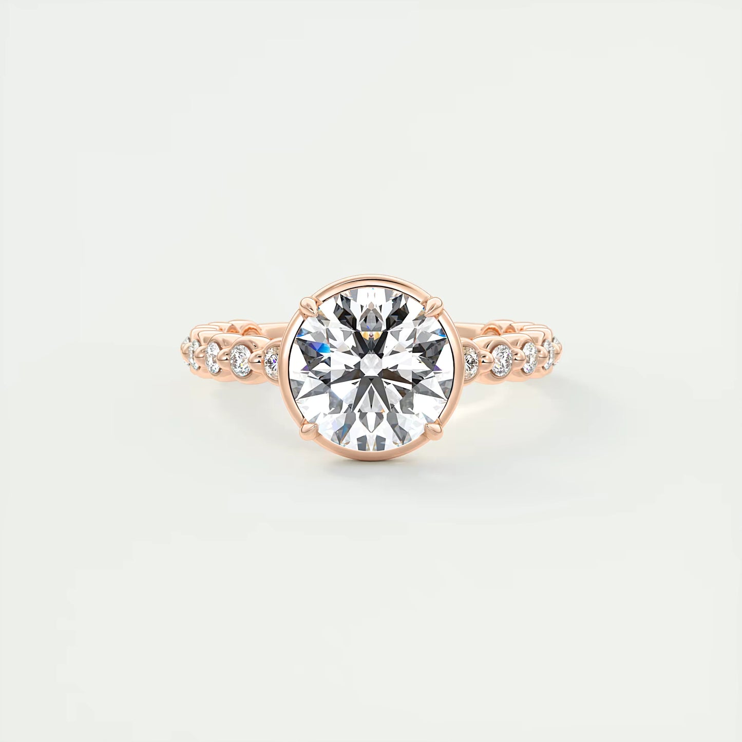 8-9 GM Round Pure Embrace Solitaire Proposal Engagement Ring