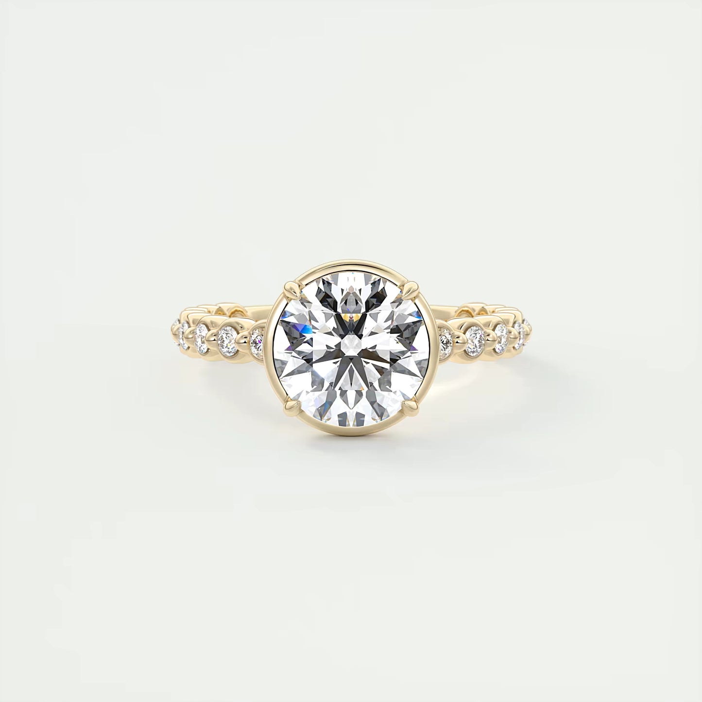 8-9 GM Round Pure Embrace Solitaire Proposal Engagement Ring