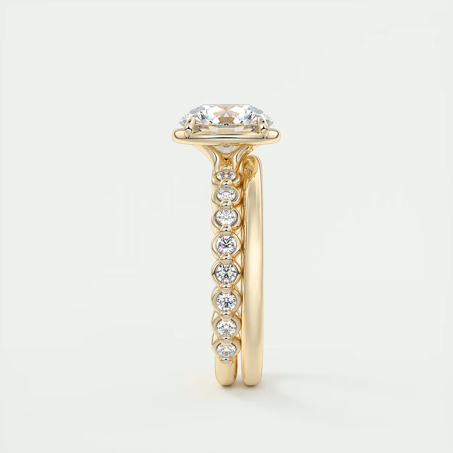 8-9 GM Round Pure Embrace Solitaire Proposal Engagement Ring