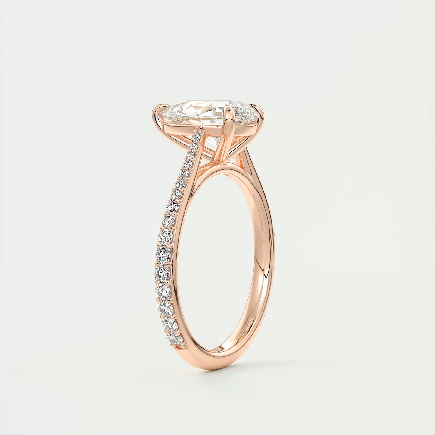 2.25 Ct The Cathedral Pavé Pear Solitaire Ring Engagement Ring