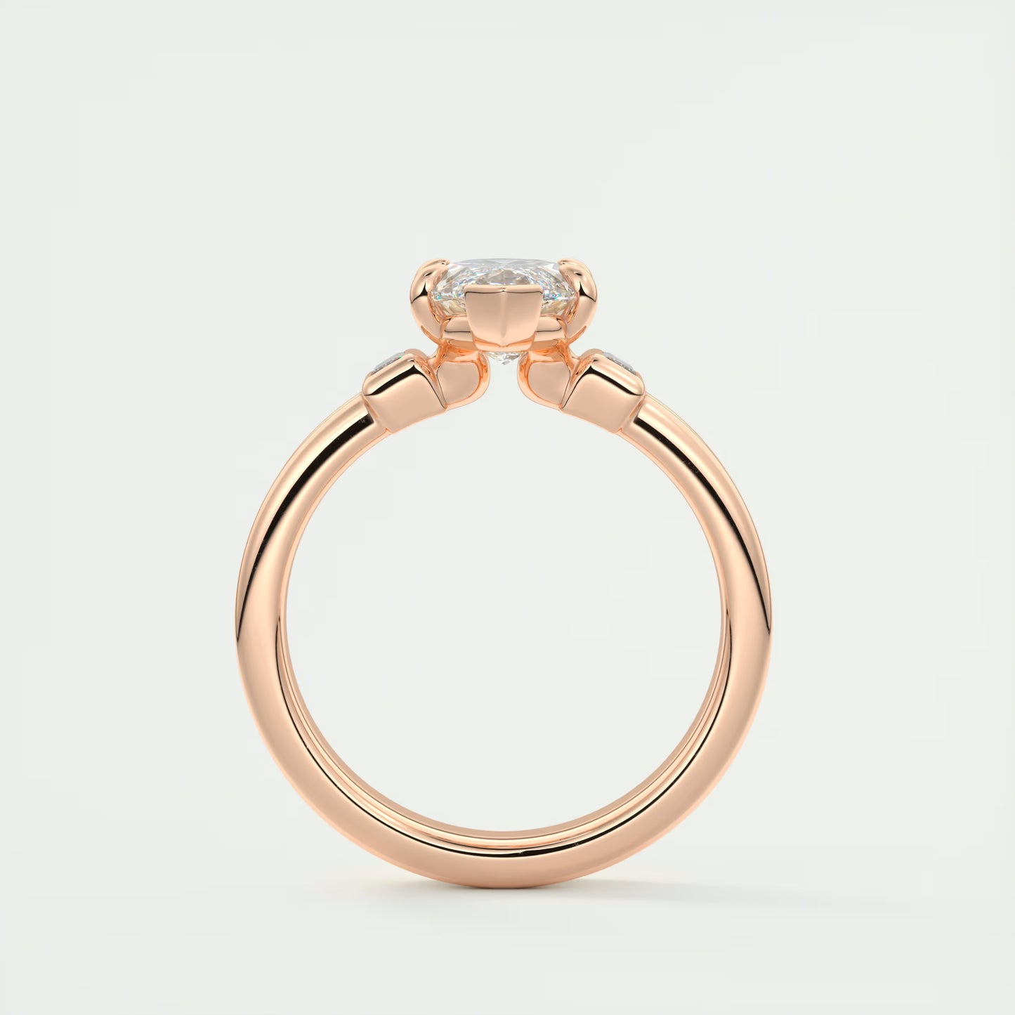 2.10 CtThe Double Stack Marquise & Baguettes - Three Stone Engagement Rings