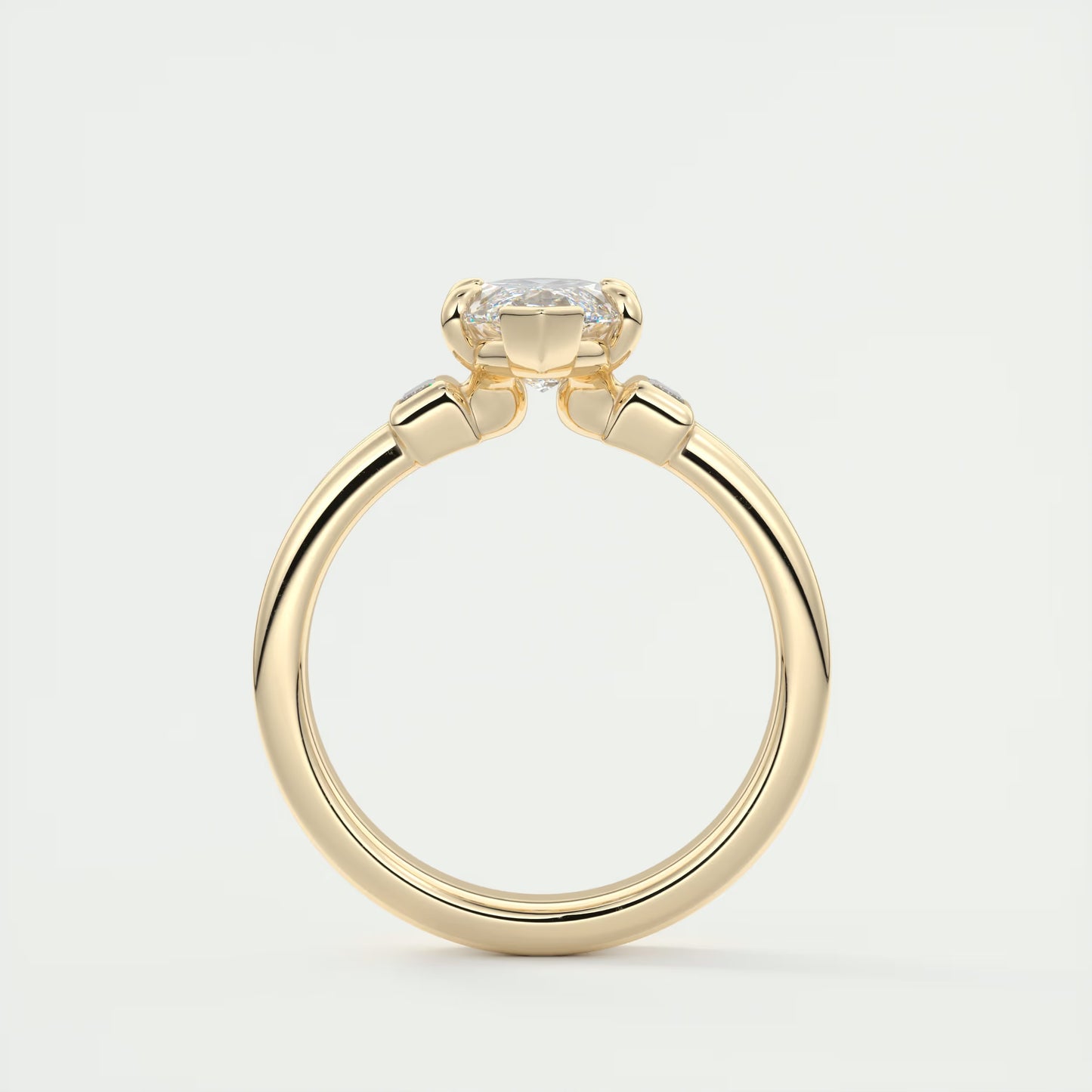 2.10 CtThe Double Stack Marquise & Baguettes - Three Stone Engagement Rings