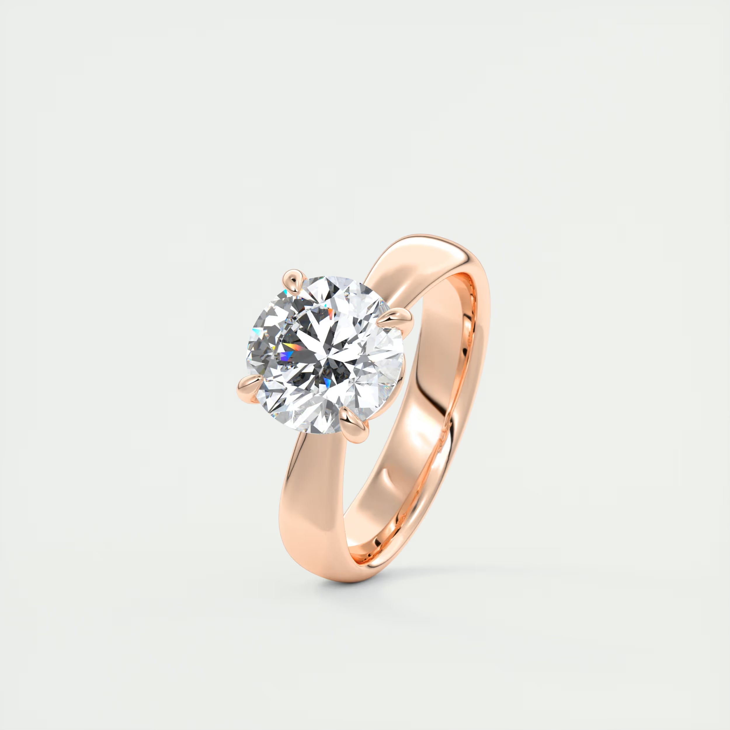 2.00 Ct Open Basket Set Round Solitaire Engagement Ring