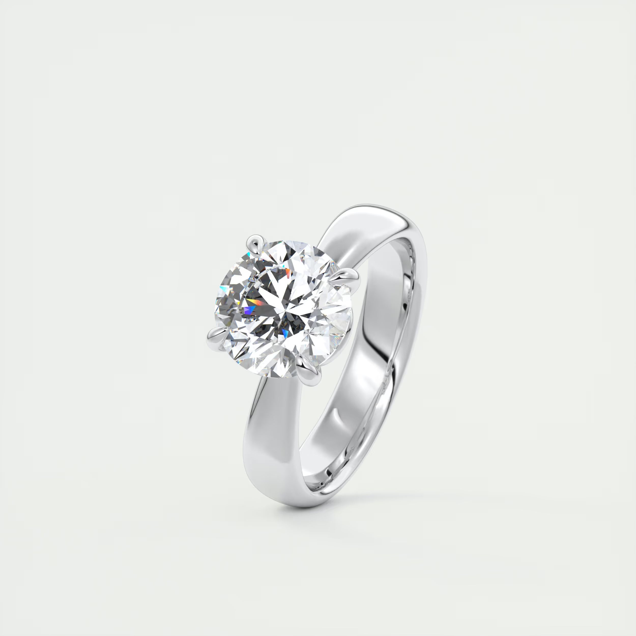 2.00 Ct Open Basket Set Round Solitaire Engagement Ring