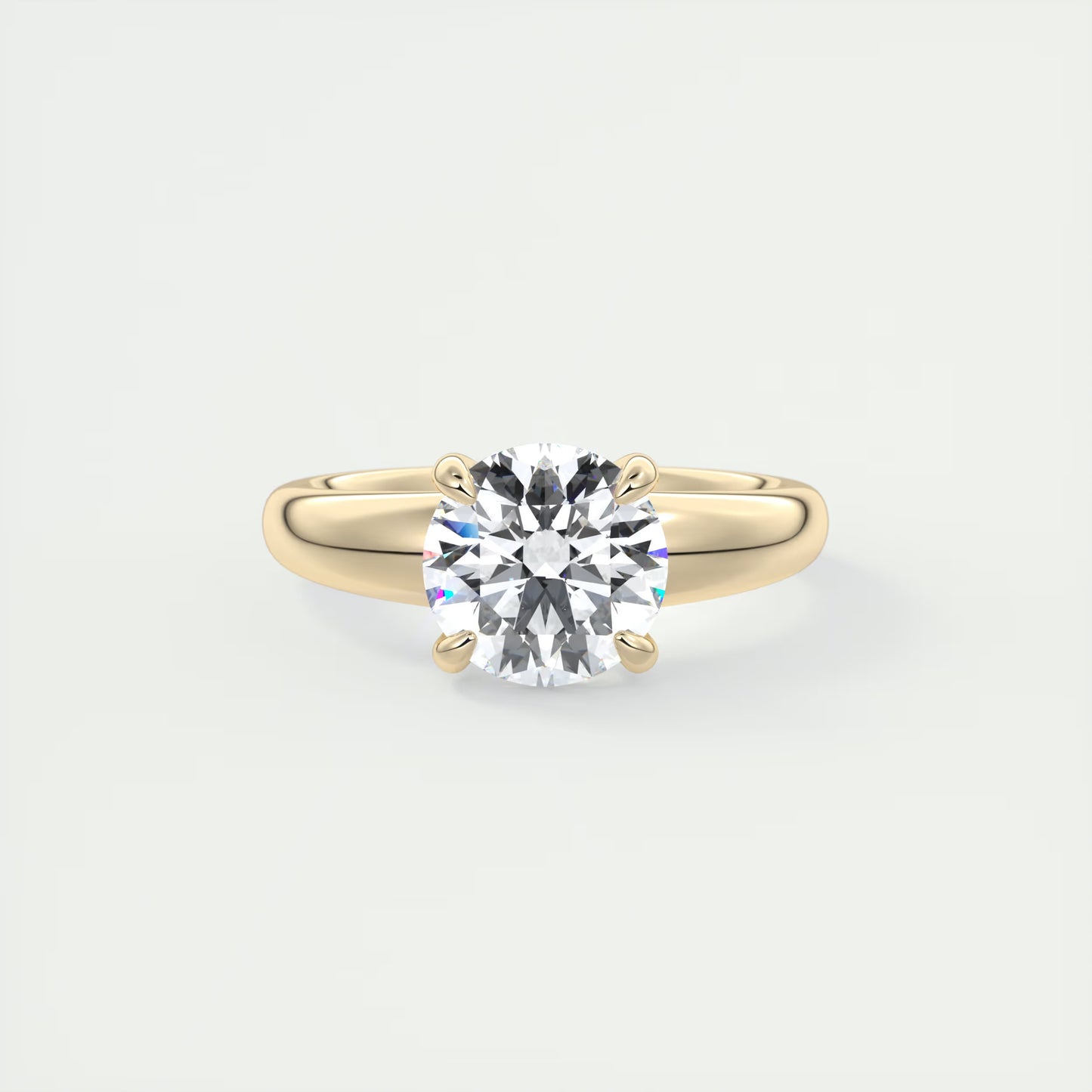 10 GM Basket Set Round Solitaire Engagement Ring