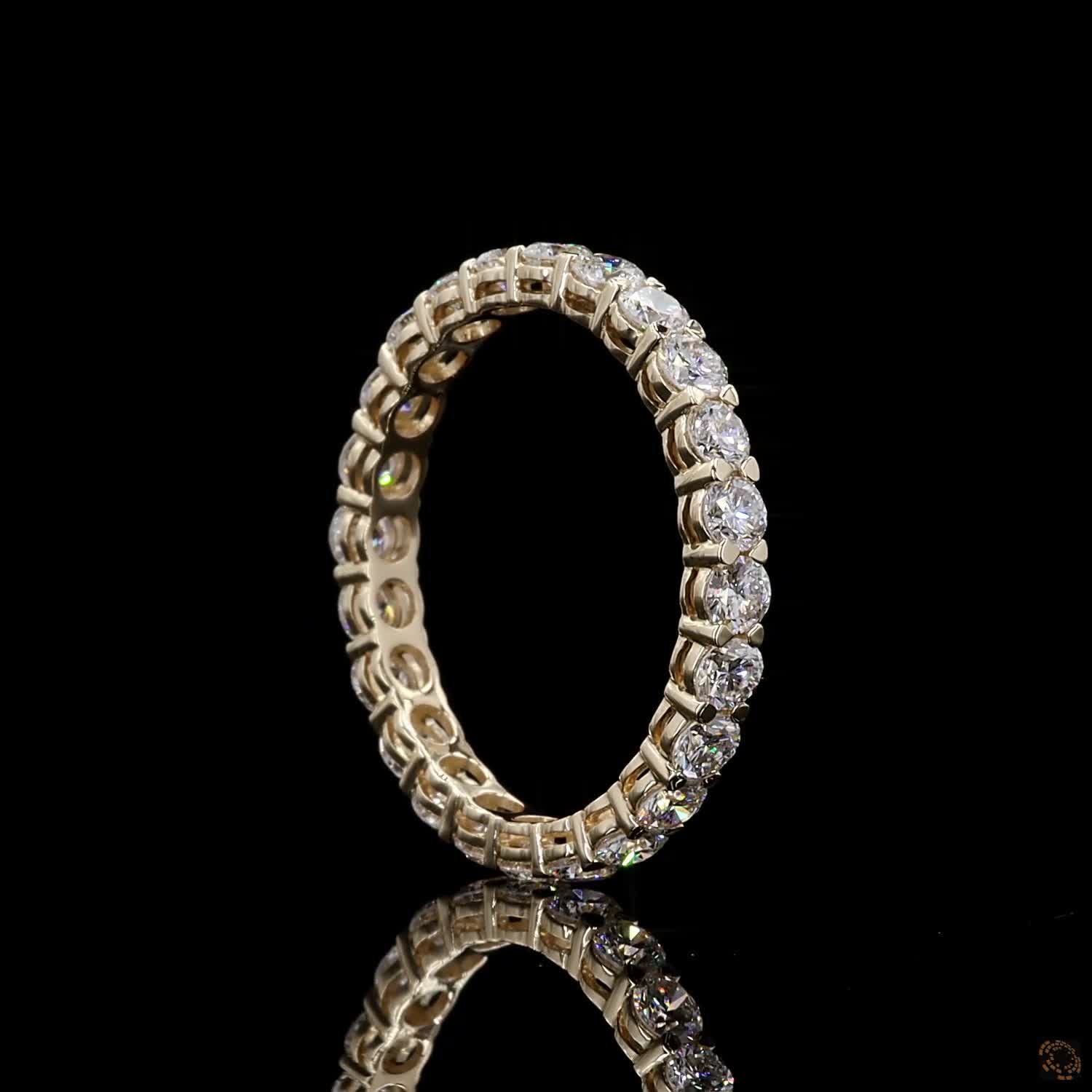1.56 Ct 14K White Gold Round Brilliant Cut Diamond Eternity Wedding Band | Shared Prong Full Eternity Ring