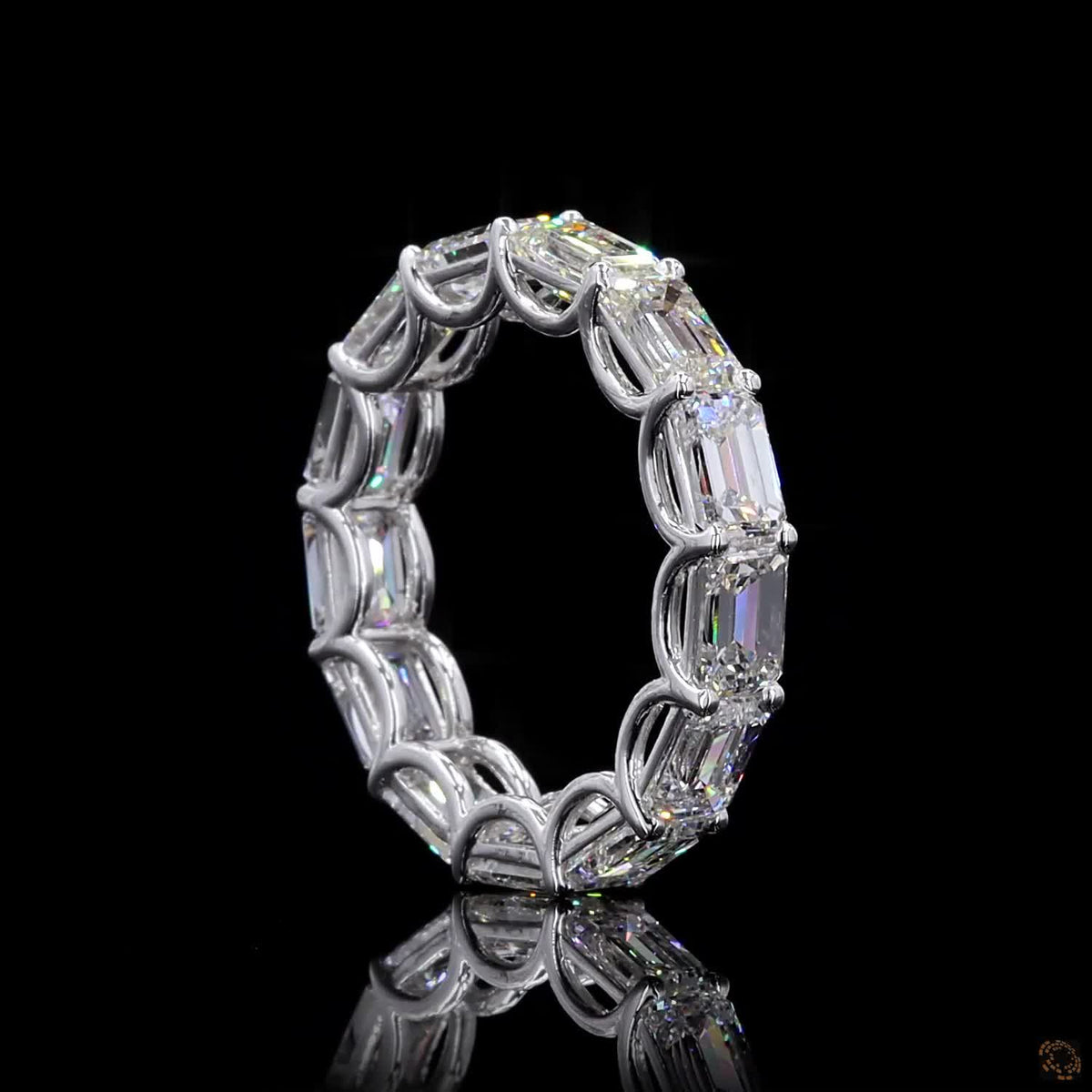 6.83 Ct East-West Emerald Cut Diamond Eternity Band set in white gold