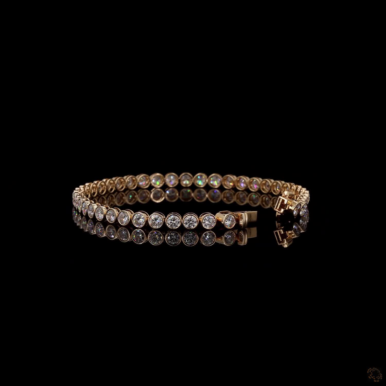 5.60 Ct Round Cut Diamond Full-Bezel Tennis Bracelet