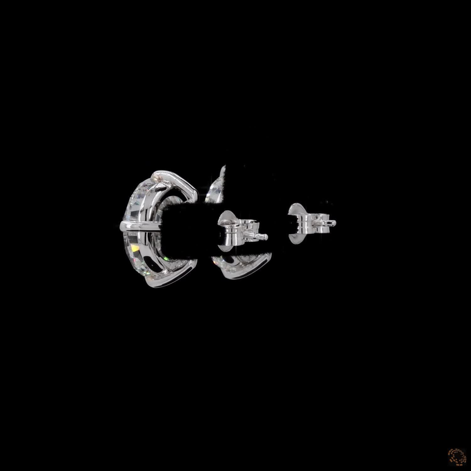 12.14 Ct White gold solitaire earrings, essential luxury diamond studs, lab grown round diamond studs, bridal diamond stud earrings