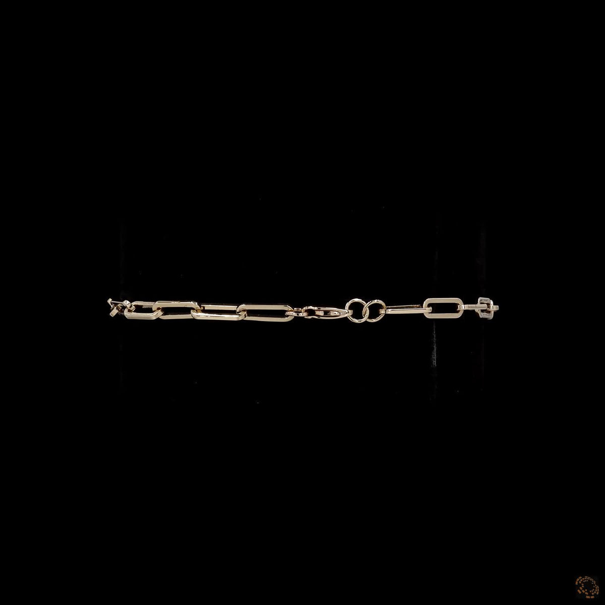 3.06 Ct Bezel-Set Pear Cut Diamond Paperclip Chain Bracelet in 14K Yellow Gold