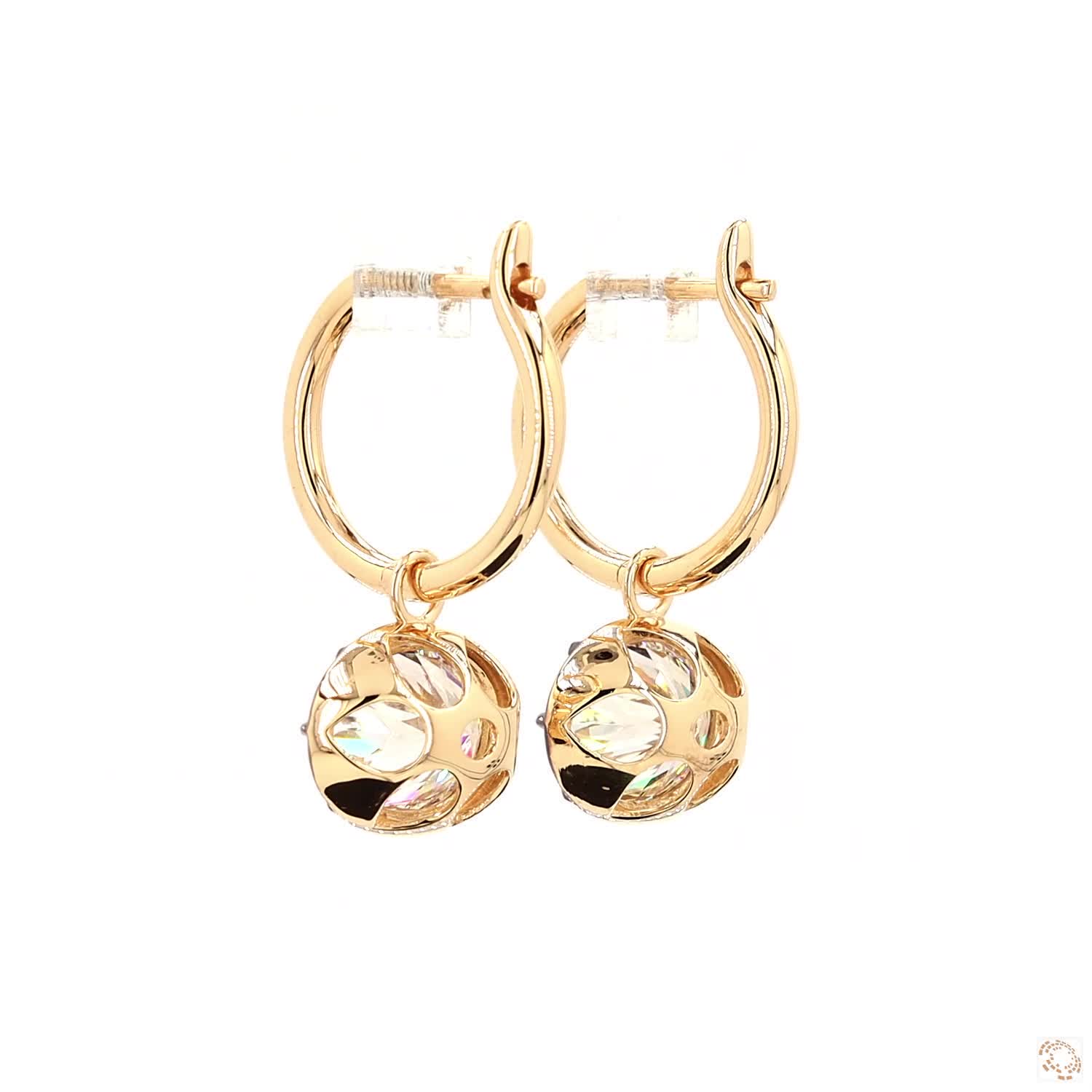 6.12 Ct Blackened Gold Oval Diamond Dazzle Drop Hoop Earrings in 14K Gold