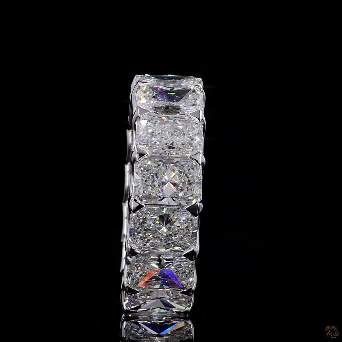 11.84 Ct Radiant Cut Lab Diamond Ring, White Gold Radiant Eternity Ring, Cushion Cut Eternity Band, Shared-Prong Radiant Band, Anniversary Eternity Ring