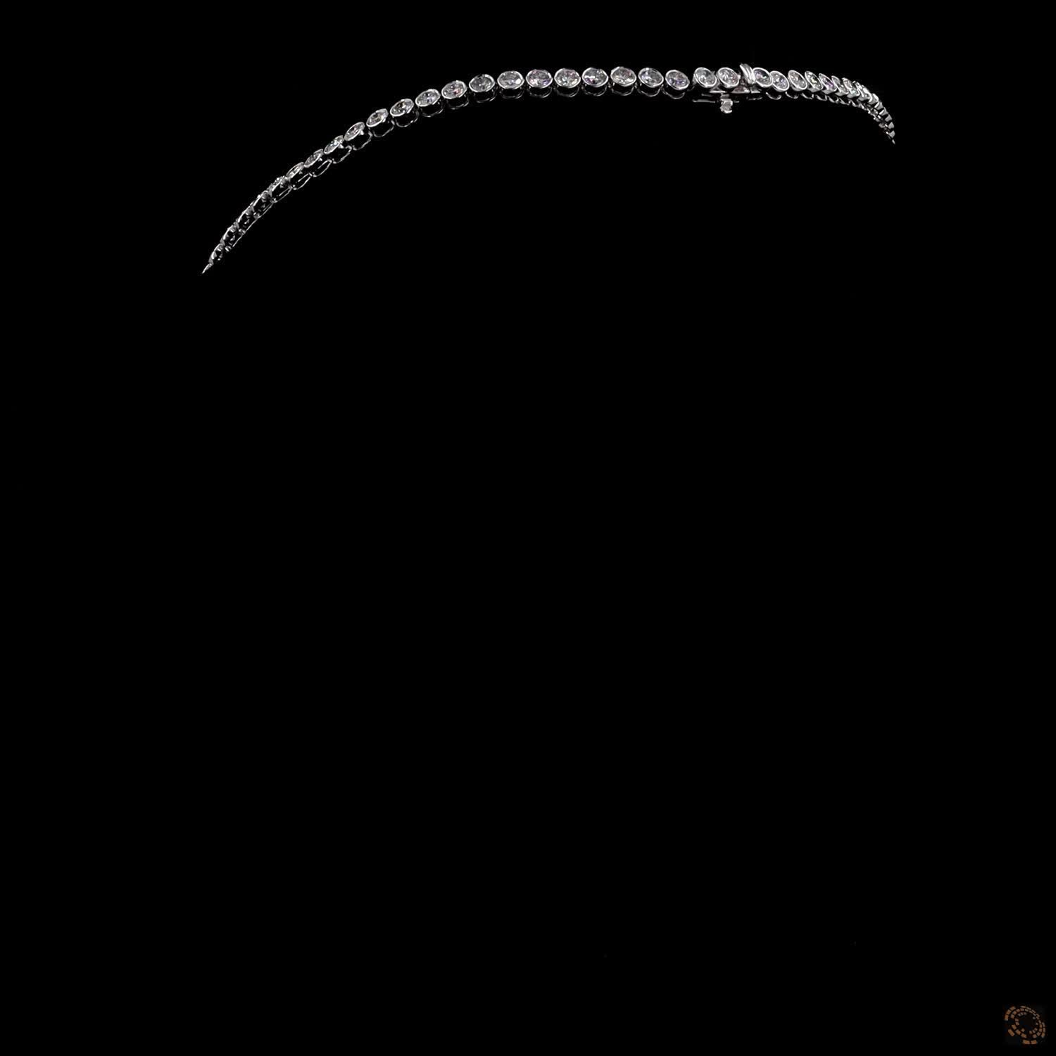12.73 Ct Full Bezel Round Lab-Grown Diamond Eternity Riviera Necklace (Copy)
