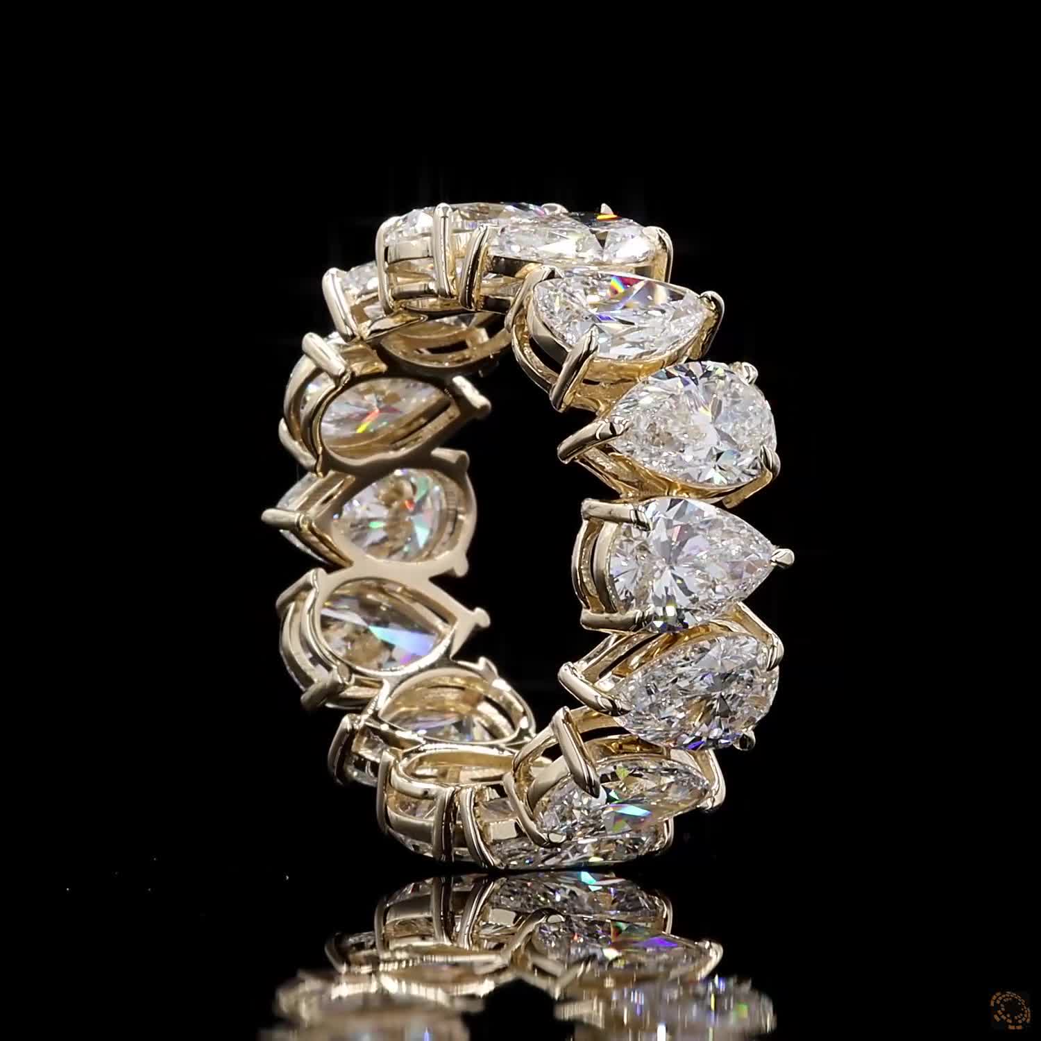 8.03 Ct Pear Shape Stackable Diamond Ring Fine Jewelry Gift for Her