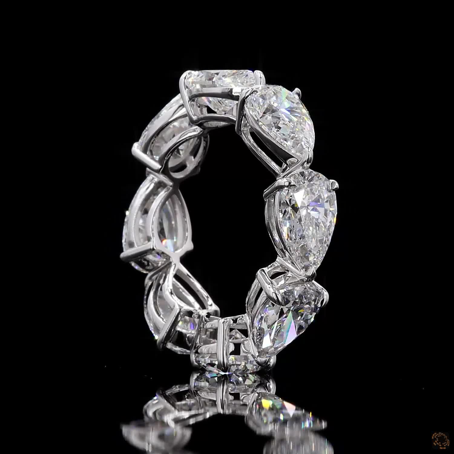 9.30 Ct Luxury Pear Shape Lab Grown Diamond Anniversary Ring | Fine Jewelry for Her